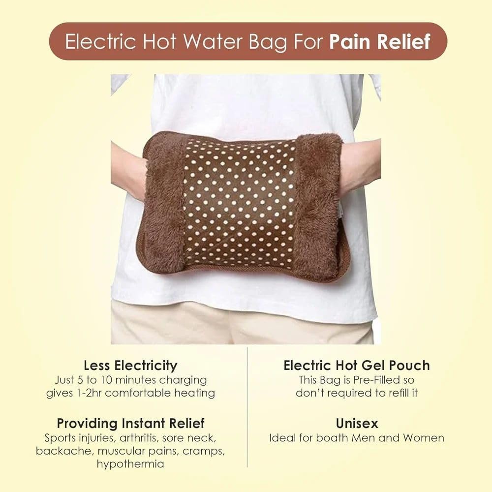 Electric Heating Pad for Pain Relief, hot water bag, Velvet hot water bottle